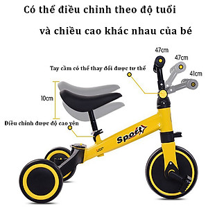Xe thăng bằng - xe đạp 3 bánh đa năng cho bé. Xe thăng bằng có bàn đạp kết hợp xe chòi chân Sport cho bé - TẶNG KÈM ĐÀN XYLOPHONE 8 THANH CHO BÉ