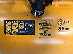 MÁY NÉN KHÍ 50L 1.800W 2.5.HP TOLSEN 73115 (SIÊU ÊM, SIÊU BỀN)- HÀNG CHÍNH HÃNG