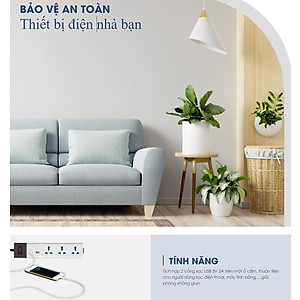 Ổ cắm đa năng USB 3m Rạng Đông Model: OC02.USB 3C/3M/10A