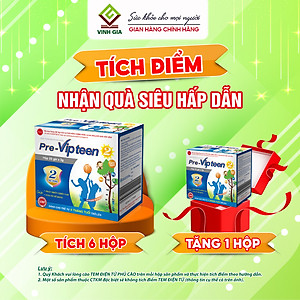 Cốm Pre-Vipteen 2 Bổ Sung Canxi Tăng Chiều Cao, Tăng Sức Đề Kháng Phát Triển Thể Lực Cho Trẻ Hộp 20 Gói