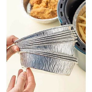 Bát Bạc Lót Nồi Chiên Không Dầu Cỡ 22cm Dày Cứng Tái Sử Dụng Nướng Nồi Chiên Không Dầu Đồ Nhà Bếp