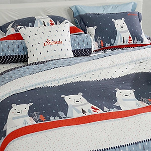 Bộ ga chun chần Everon EPM22074 ( 01 ga chun chần + 02 vỏ gối 45cmx65cm )