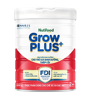 Sữa bột Nutifood GrowPLUS+ Suy Dinh Dưỡng (Đỏ) 2+ Lon 850G