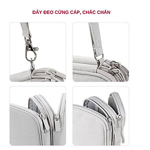 Túi phụ kiện công nghệ mini đựng pin sạc dự phòng, điện thoại, cáp sạc usb, tai nghe có quai cầm Hàng Chính Hãng miDoctor - loại 2 khoá