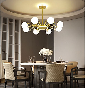 Đèn chùm DESPE loại 8 bóng kiểu dáng hiện đại, sang trọng trang trí nhà cửa độc đáo - kèm bóng LED chuyên dụng.