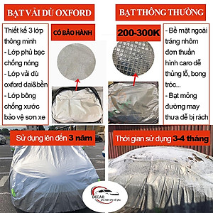 Bạt phủ xe ô tô 3 lớp thông minh, vải dù oxford cao cấp, áo trùm bảo vệ xe 7 chỗ che nắng,nóng,mưa