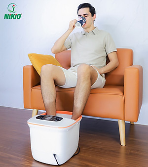 Bồn (Máy) Ngâm Massage Chân Nikio NK-195 NEW - Tự Động Làm Nóng Nước Và Giữ Ấm Nước, Tùy Chỉnh Được Nhiệt Độ Nước, Có Điều Khiển Cầm Tay - Cải Thiện Giấc Ngủ, Giảm Stress, Giảm Đau Nhức Chân, Lạnh Chân