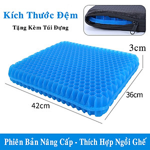 Đệm Ngồi 3D Silicon 2 Lớp Tổ Ong Lót Ghế Thoáng Khí Chống Đau Mỏi Lưng