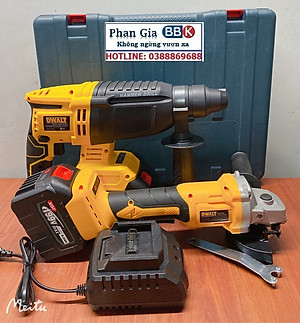 Bộ Combo Máy Khoan Bê Tông Và Máy Cắt Cầm Tay Dùng Pin 15 Cell 199V Lõi Đồng - Động Cơ Không Chổi Than - Bảo Hành 1 Năm