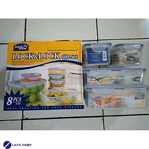 Bộ 4 Hộp Nhựa CLassic Đựng Thực Phẩm Lock&Lock : 1 Hộp 1Lit, 1 Hộp 800ml Chia Ba Ngăn Và 2 Hộp 470ml