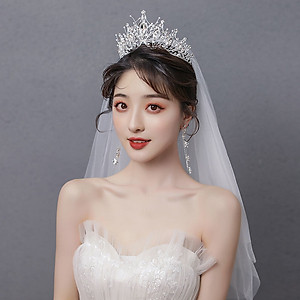 Vương miện cô dâu đính đá lấp lánh