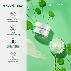 Mặt nạ rau má & diếp cá Herbario 30ml sạch mụn thuần chay