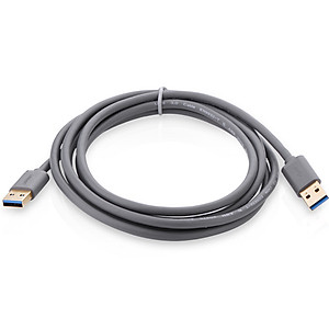 Dây USB 3.0 đực sang đực mạ vàng dài UGREEN US116 (Đen) - Hàng chính hãng