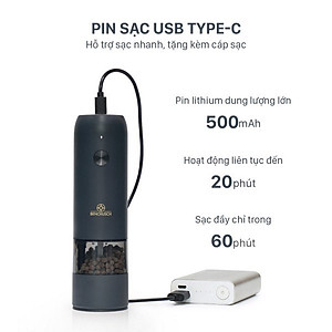 Máy Xay Tiêu Tự Động Bằng Điện Benchusch Màu Trắng/ Đen/ Xanh/ Đỏ