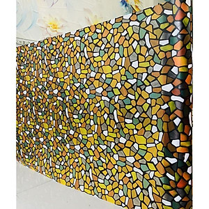 Decal dán kính mờ sỏi đá sắc màu - Decal dán kính phòng khách - phòng ngủ - khách sạn - nhà hàng  - decal dan kinh Binbin DK53