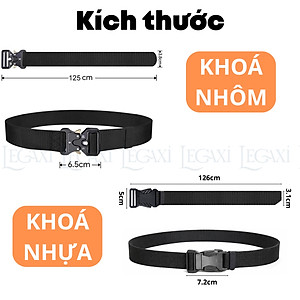Thắt Lưng Dây Nịt Khóa Nhôm Canvas Quân Đội Tháo Nhanh Vải Nylong Dù Thời Trang Nam Nữ Unisex Legaxi