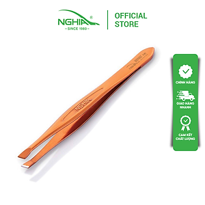 Nhíp Inox Đầu Xéo Vỉ Giấy Màu Vàng Đồng KỀM NGHĨA N.401 Vàng Đồng