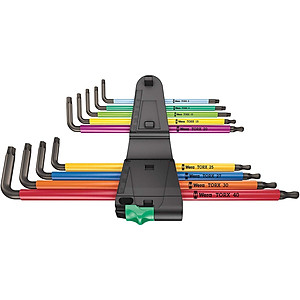 Bộ hoa thị dài nhiều màu sắc (không lỗ) 967/9 TX XL Multicolour 1 Wera 05024480001