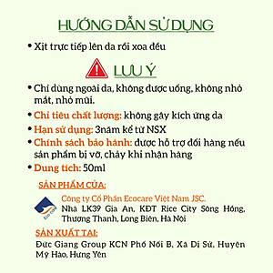 Xịt Thảo Mộc Ecocare chữa muỗi đốt, ngăn côn trùng cắn 50ml