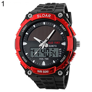 Mua Men Sports Solar Power Dual Time Display Water Resistant