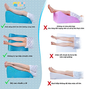 Gối kê chân chống giãn tĩnh mạch YOROKOBI cao 25cm dành cho người đau nhức chân, tiểu đường, tê bì, vọp bẻ, kiến bò, mẹ bầu phù chân tích nước - hàng thương hiệu- TÍM
