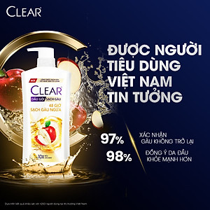 Dầu Gội Clear Thảo Dược Nuôi Dưỡng Da Đầu Từ Gốc, Sạch Gàu Và Giảm Gãy Rụng 630g - Gừng & Hoa Cúc