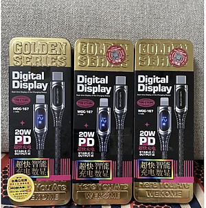 Cáp Sạc Nhanh 20W Cho iPhone WEKOME WDC-167 - Tích Hợp Màn Hình Led Hiển Thị Dòng Điện - Hộp Sắt Cao Cấp - Hàng Chính Hãng