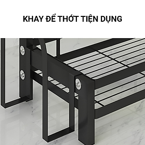 Kệ gia vị chữ E cao cấp VANDO bằng thép carbon chống gỉ, chống xước, kệ đựng chai lọ gia vị đa năng, kệ để đồ nhà bếp gọn gàng, sang trọng