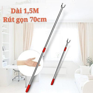 Gậy Phơi Đồ Bằng Inox Gấp Gọn Cây Phơi Đồ Thông Minh Tiện Lợi