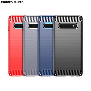 Ốp Lưng Chống Sốc Cho SamSung Galaxy S10 5G Chính hãng RUGGED ARMOR Vân Sợi Carbon, Bảo Vệ Camera Sau - Hàng Chính Hãng