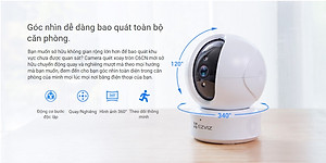 Camera Wifi Ezviz C6CN 4M 2K Xoay 4 chiều, Tích hợp AI, chống ngược sáng WDR, đàm thoại 2 chiều - Hàng chính hãng