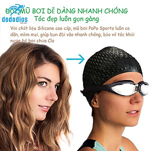 Nón bơi mũ bơi có nốt sần thoát nước nhanh CA32 chất liệu cao cấp cho người lớn, nam, nữ và trẻ em trên 8 tuổi - Hàng Chính hãng dododios