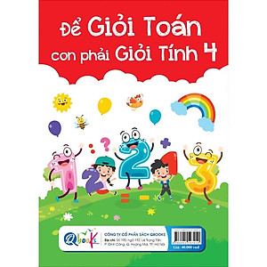Để Giỏi Toán Con Phải Giỏi Tính 4 - Dành cho học sinh lớp 4 (1 cuốn) - Bản Quyền