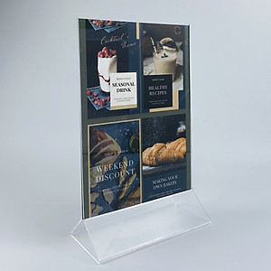 Kệ mica 2 mặt Enter E02 150x210mm chân tam giác A5 đứng