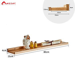 Kệ gỗ treo tường, kệ trang trí Anzzar, decor phòng ngủ, phòng khách, giá gỗ treo tường