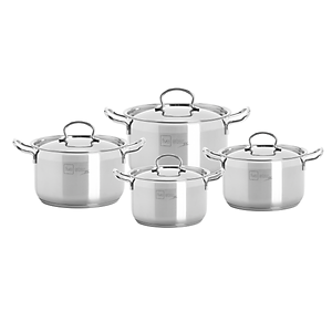 Bộ nồi Fivestar inox 304 bếp từ 3 đáy 4 món FS08-CV tặng bộ thau rổ- Hàng Chính hãng