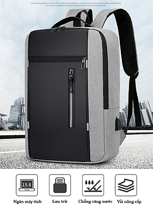 Balo Thời Trang Nam Cao Cấp Tement, Cá Tính, Phong Cách Độc Đáo, Tiện Lợi, Chất Liệu Vải Cao Cấp Chống Thấm, Chống Xước, Đựng Vừa Laptop 15,6 Inch - Hàng Chính Hãng