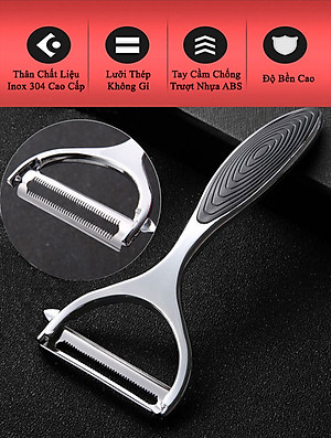 Dụng Cụ Nạo Gọt Củ Quả Đa Năng KUNBE Inox 304 Bền Đẹp