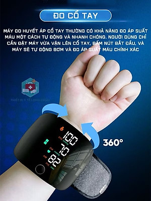 Máy đo huyết áp cổ tay , đọc kết quả tiếng việt, cảnh báo huyết áp theo màu sắc, đo chính xác kết quả, pin sạc usb