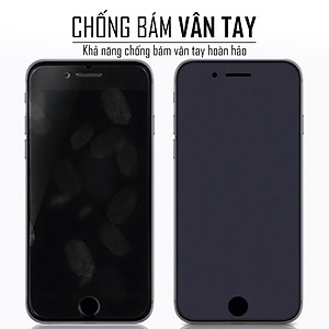 Miếng Dán Cường Lực Chống Vân Tay Cho Iphone 6/6s – Kính Cường Lực Nhám, Full Màn Hình - Màu Trằng – Hàng Chính Hãng