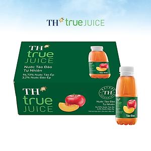 Thùng 24 chai nước trái cây TH true JUICE táo đào tự nhiên 350 ml (350 ml x 24)
