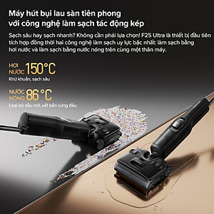 Máy Hút Bụi Lau Sàn Roborock F25 Ultra Khí Nóng Khử Khuẩn 22.000 Pa - Hàng Chính Hãng