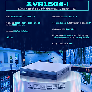 Đầu ghi hình camera 4 kênh 2MP H.265+ AI-Coding Dahua DH-XVR1B04-I hàng chính hãng DSS Việt Nam