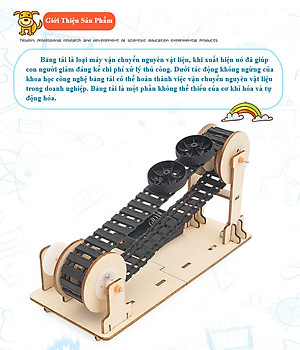 Bộ Đồ Chơi Khoa Học Tự Làm Băng Chuyền Vật Liệu, Bộ Đồ Chơi Lắp Ghép STEM Băng Tải Vật Liệu, Bộ Đồ Chơi Gỗ Cao Cấp Khoa Học Tự Làm DIY Wood Steam-Chính Hãng BABYBOSS.