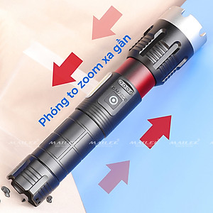 Đèn pin siêu sáng P70 độ sáng 1500lumen chống nước vỏ nhôm tản nhiệt có thể sạc tuổi thọ pin dài dung lượng lớn 5000mah