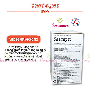 Cốm Su Bạc - Tăng cường sức đề kháng, hệ miễn dịch cho bé - Subac từ lysine, cao lá xoài, vitamin C