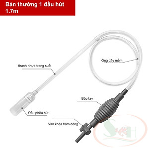 Bộ hút cặn thay nước bể DIY bóp tay vệ sinh hồ cá tép cảnh thủy sinh