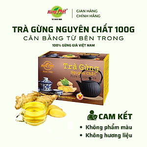 Trà Gừng Hòa Tan Nguyên Chất Hỗ Trợ Tăng Cường Sức Khỏe Hệ Miễn Dịch 100g - Thương Hiệu Hùng Phát