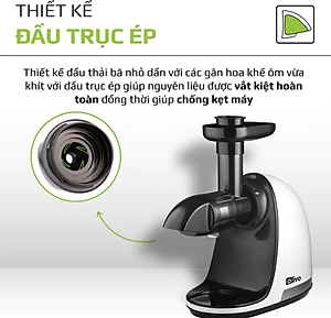 Máy Ép Chậm Olivo SJ22 Thương Hiệu Mỹ Ép Rau Không Lo Kẹt Máy Ép Kiệt 99% Dễ Vệ Sinh Công Suất 150W - Hàng Chính Hãng
