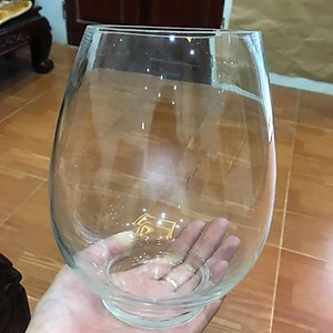 Chậu thuỷ tinh miệng khum chuyên dùng trồng cây thủy sinh, thủy canh, bình nuôi cá để bàn